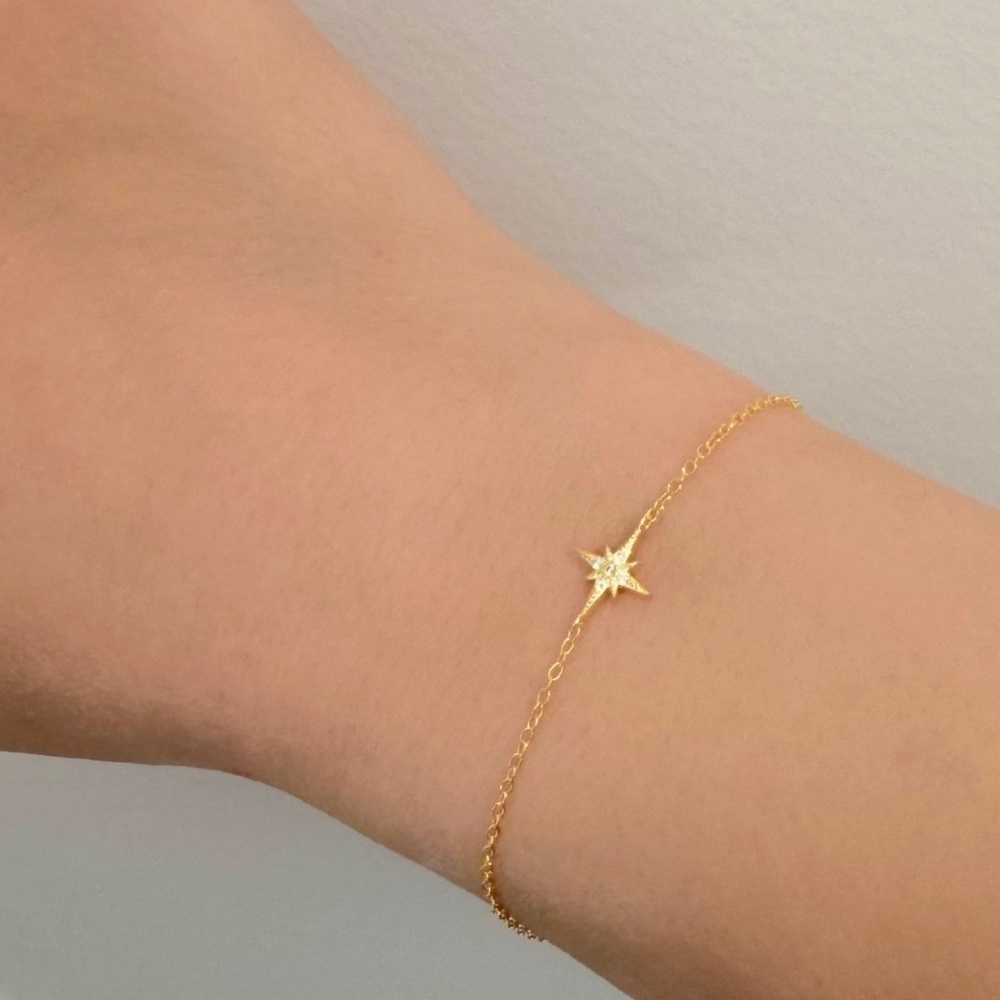 925 Sterling Silver North Star Bracelet With Gift Box 🎁 14K Gold Bracelet ✨